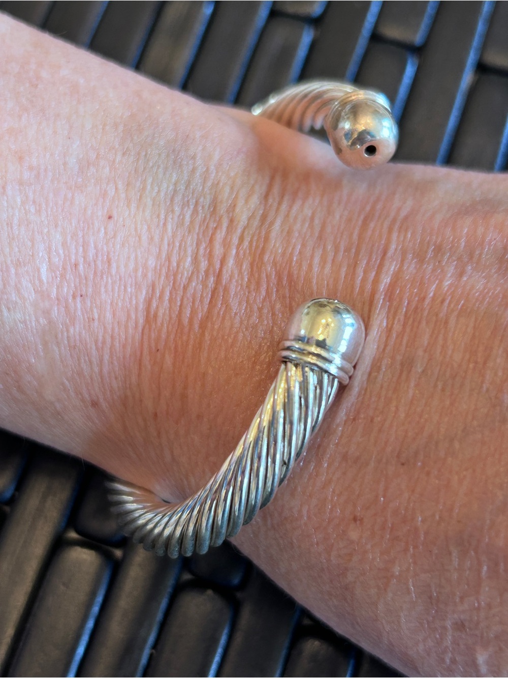 Nordstrom Elegant Silver-Tone Twisted Cable Cuff Bracelet